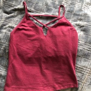 Charlotte Russe Cherry Red Mid-Length Tank Top